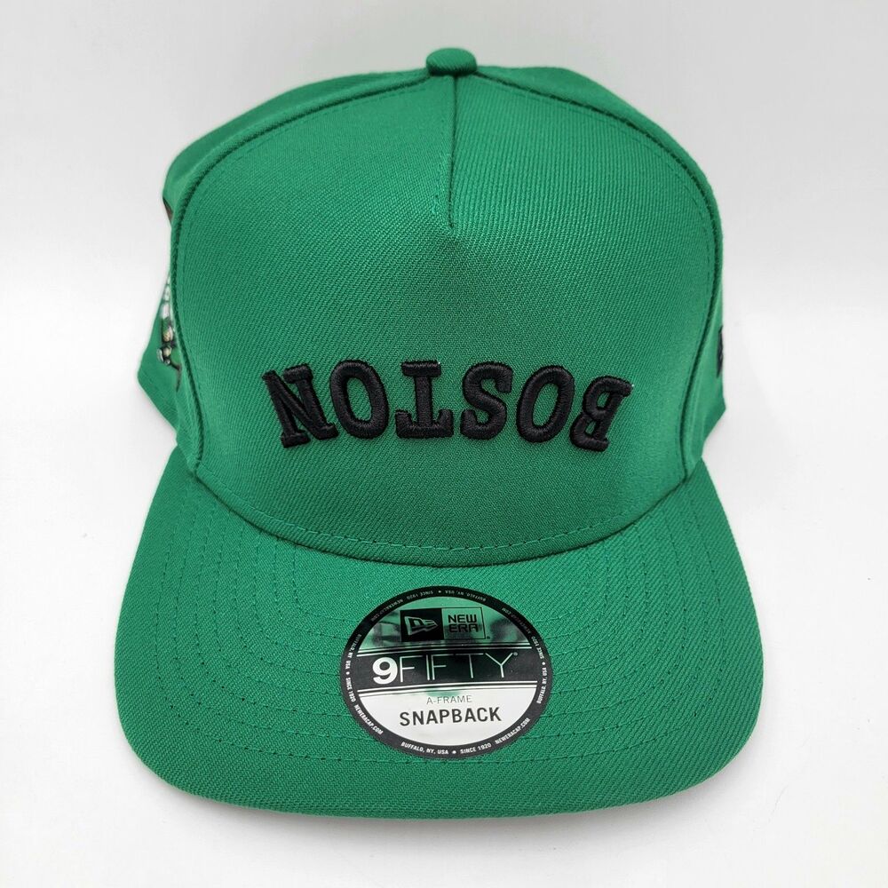 Boston Celtics Upside Down A-Frame New Era 9Fifty Snapback Cap Hat Inverted NEW